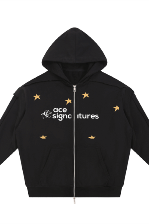 Raw Edge Signatures Zip Hoodie