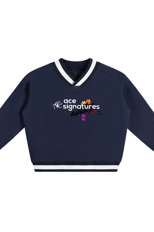 Ace Signatures V-Neck Boxy Sweatshirt